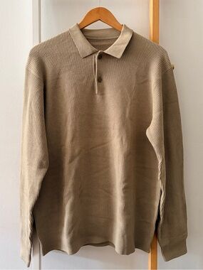 Men's Muji Long Sleeve Polo Knit Shirt